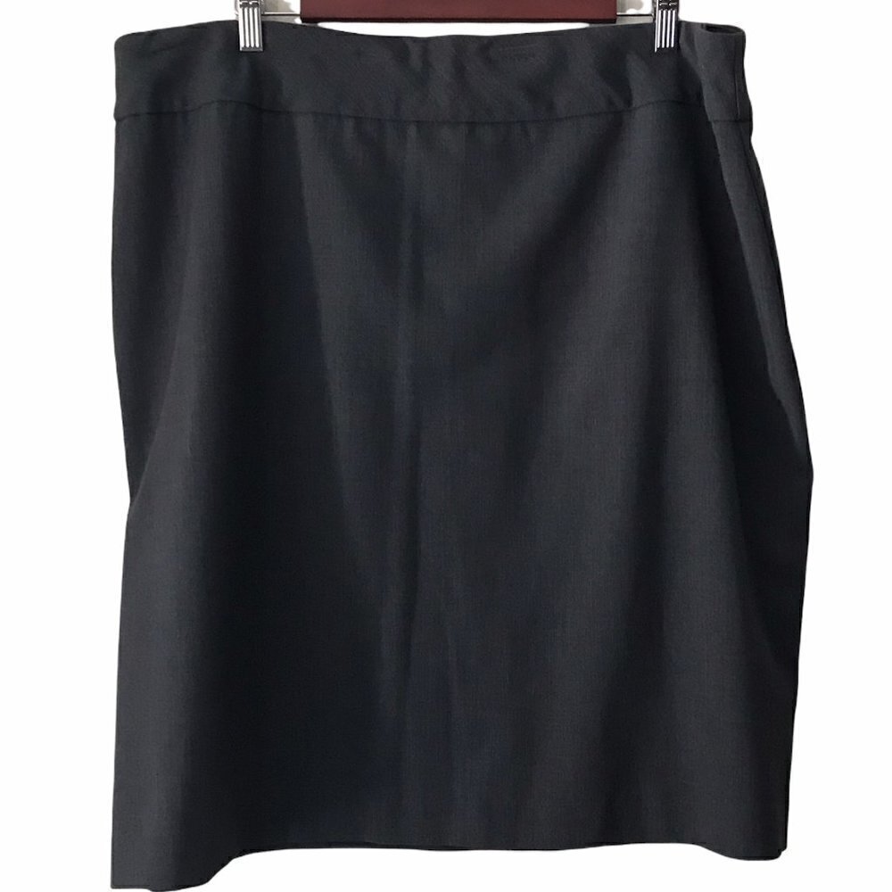 George Think Slim Back Slit 2X Dressy Career Grey Skirt